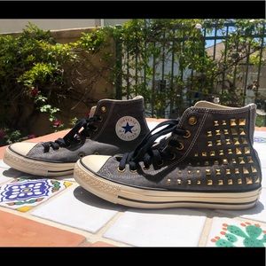 Converse Studded Grey and Creme High Tops
